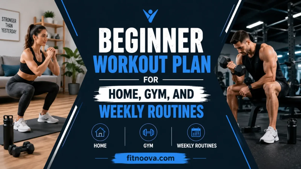 Beginner Workout Plan for Home, Gym, and Weekly Routines